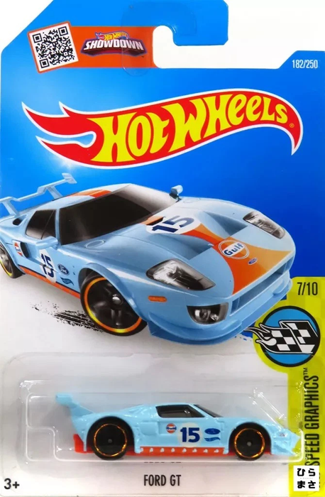 1/64 Ford Gt 15 Blue Orange Hot Wheels Speed Graphics Diecast Dhr78