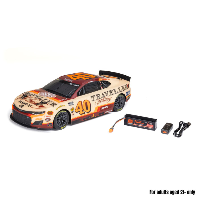 1/12 NASCAR RC Race Car Justin Allgaier No. 40 2026 Traveller Whiskey Chevrolet ZL1 2S AWD RTR Brushed On-Road (Battery & Charger Included)