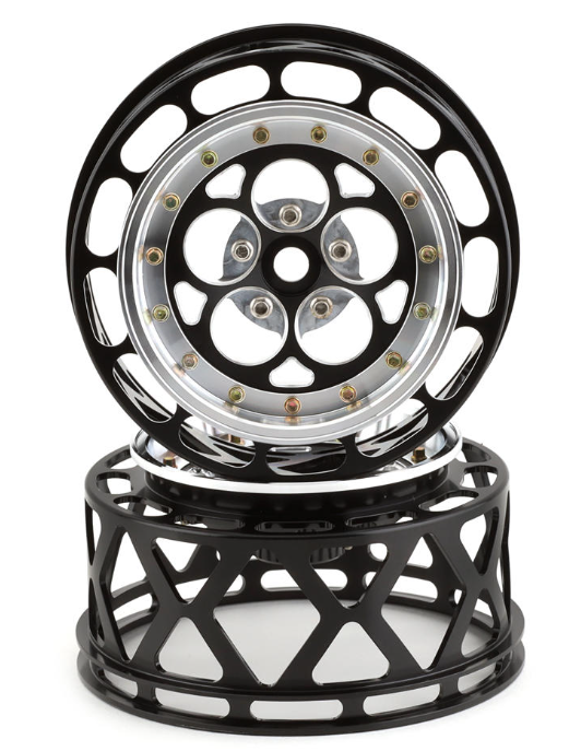 SSD RC 5 Hole One Piece Drag Rear Wheels (Black) (2) — AZ Turn & Burn RC