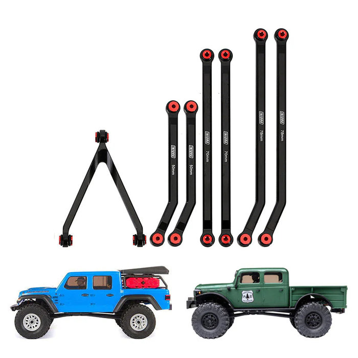 8pcs High Clearance Aluminum Chassis Links Set SCX24 Gladiator Power Wagon