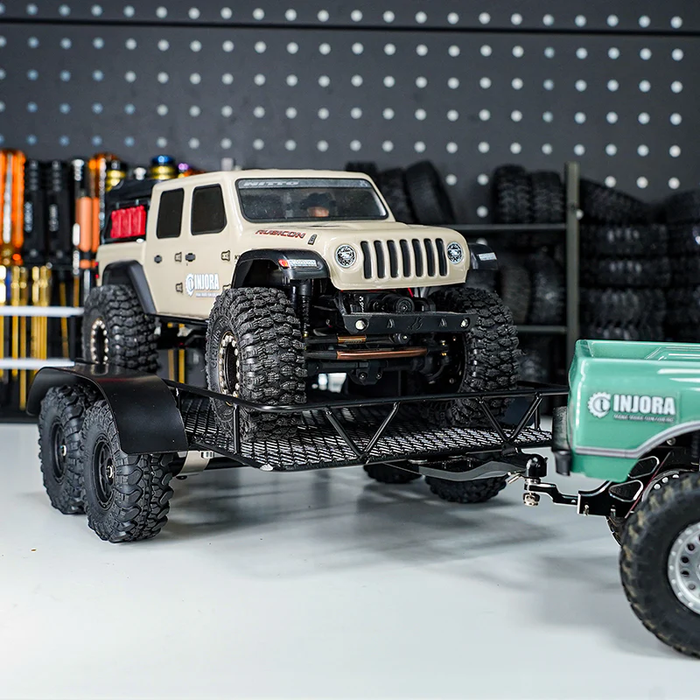 Metal Trailer with Aluminum Hitch Mount for 1/24 Axial SCX24