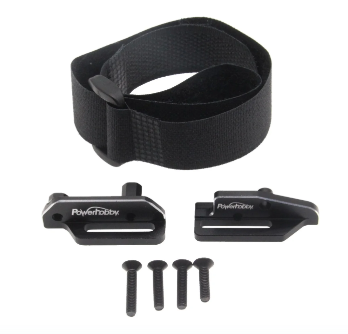 Powerhobby Aluminum Tall Battery Hold Downs Black FOR Traxxas 4-Tec Drift