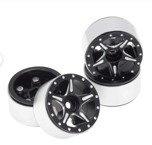 Billet Machined Alloy Wheels (4) for Axial 1/24 SCX24 Rock Crawler