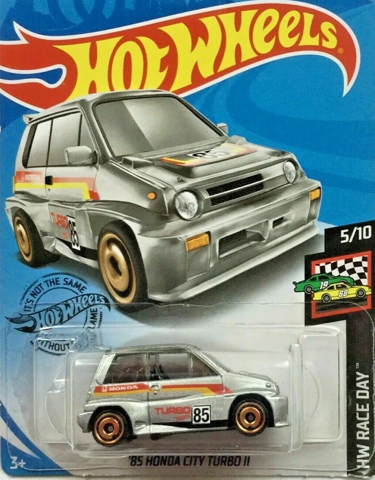 HOT WHEELS 85 HONDA CITY TURBO II 5/10 HW RACE DAY , SCALE 1:64 A3