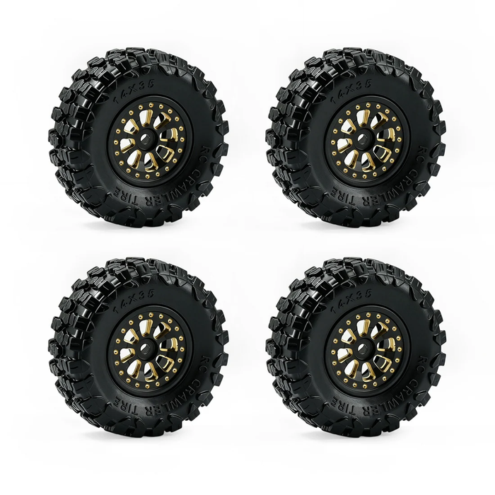 SCX-30 Brass 0.7" 14X35mm Tire / Wheel  4pcs/set