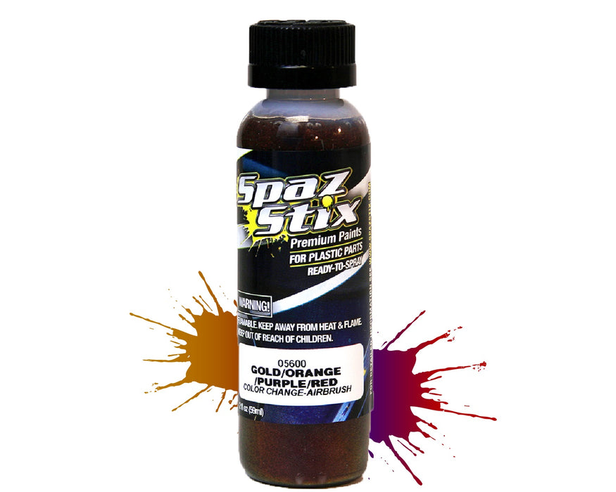 Color Change Airbrush Ready Paint, Gold/Orange/Purple/Red, 2oz Bottle
