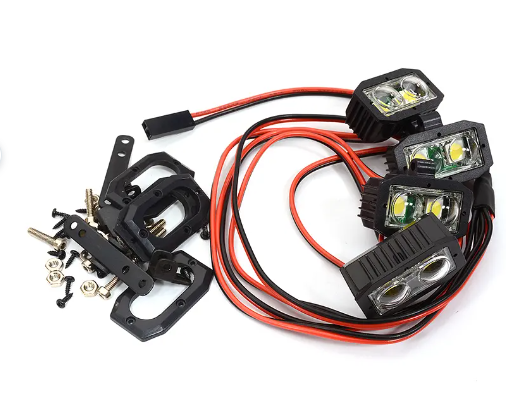 Realistic Bright Spot LED (2x4) Light Set for 1/10 Off-Road Vehicles