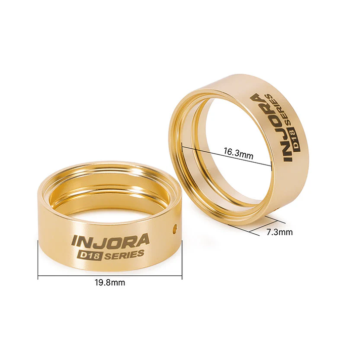Brass Inner Clamp Rings for INJORA 0.7" D18 Wheels SCX30