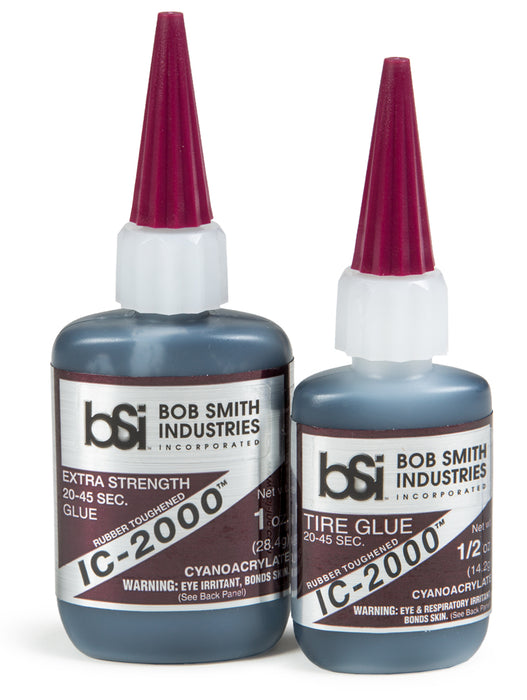 Bob Smith Industries IC-2000 Rubber-Toughened Cyanoacrylate Glue, Black, 20-40 Seconds Setup Time  1oz